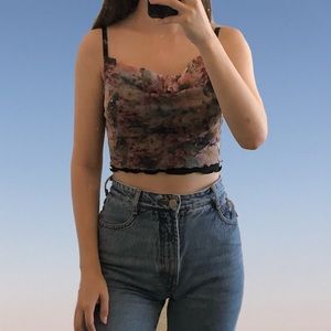 UO floral cropped tank!